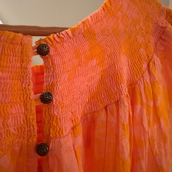 Anthropologie Arielle Sleep Maxi Dress in Orange Motif - Picture 8 of 13